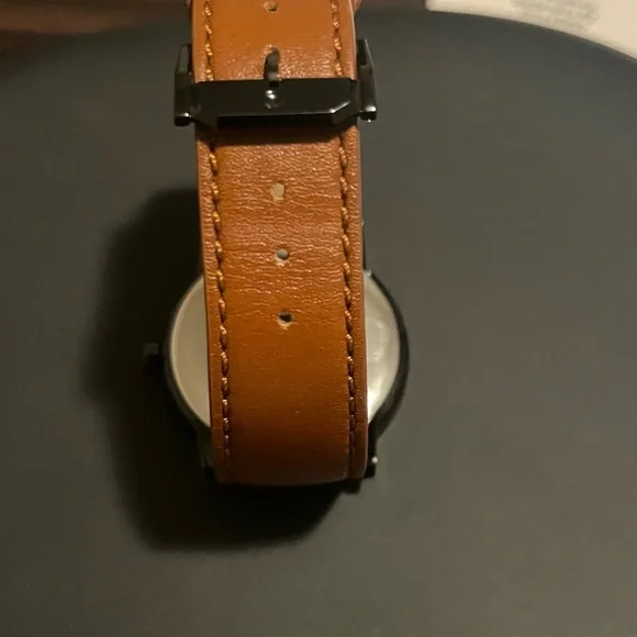 Movado museum classic brown leather